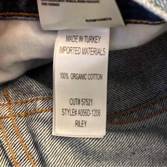 AGOLDE Riley High Rise Straight Crop Blue Jeans Womans Sz 27 (28x25) Button Fly - Picture 9 of 9